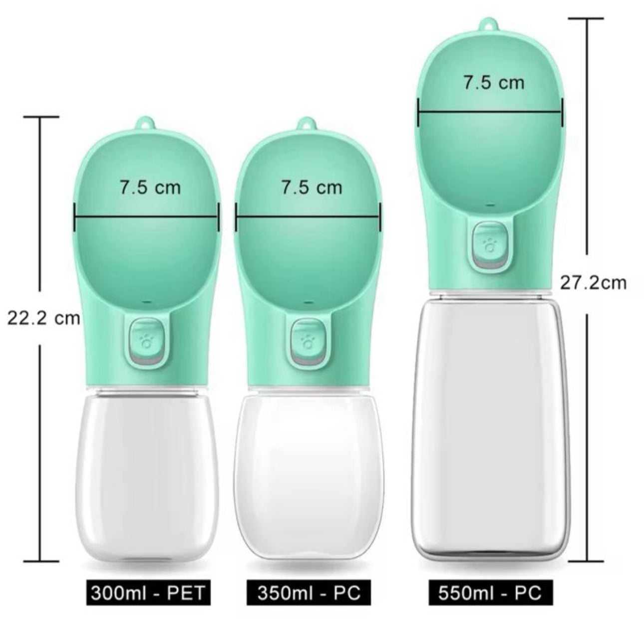 Portable dog water bottle