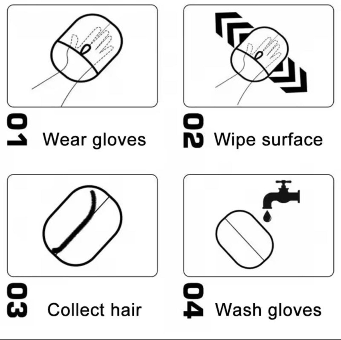 Pet Grooming Gloves Electrostatic Cleaning Brush for Efficient Hair Removal and Grooming