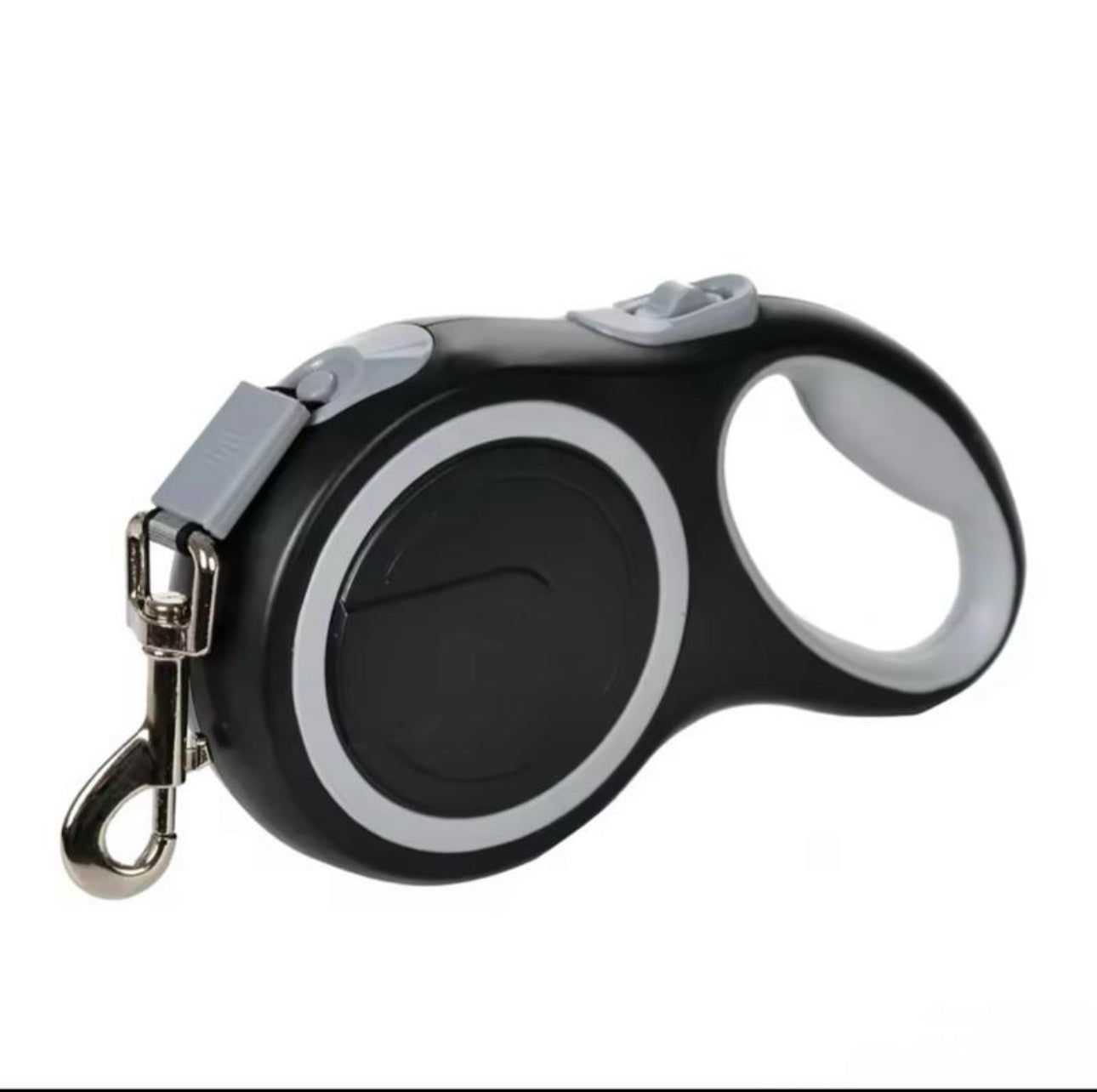 Retractable Dog Leash - Black and Gray Design for Pet Walking Convenience